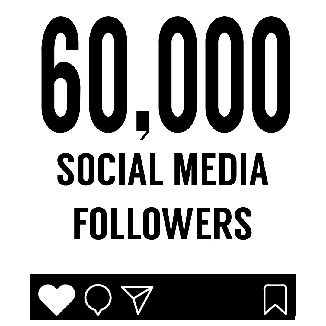 60,000 social media followers