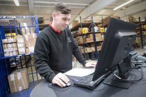 Business staff using a computer