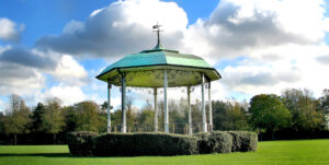 a bandstand in a park