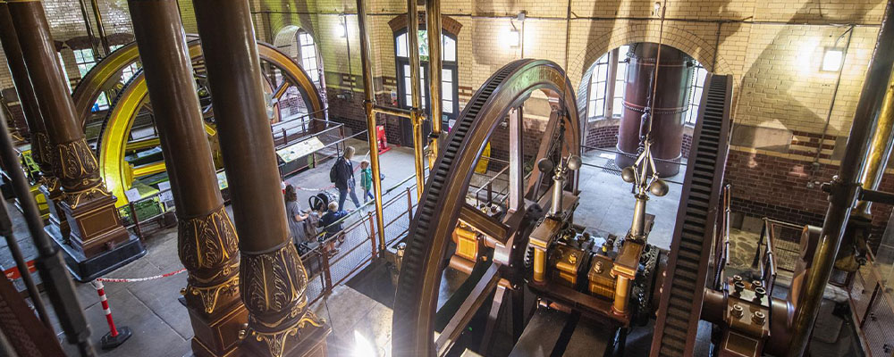 a large victorian engine at a pumping station
