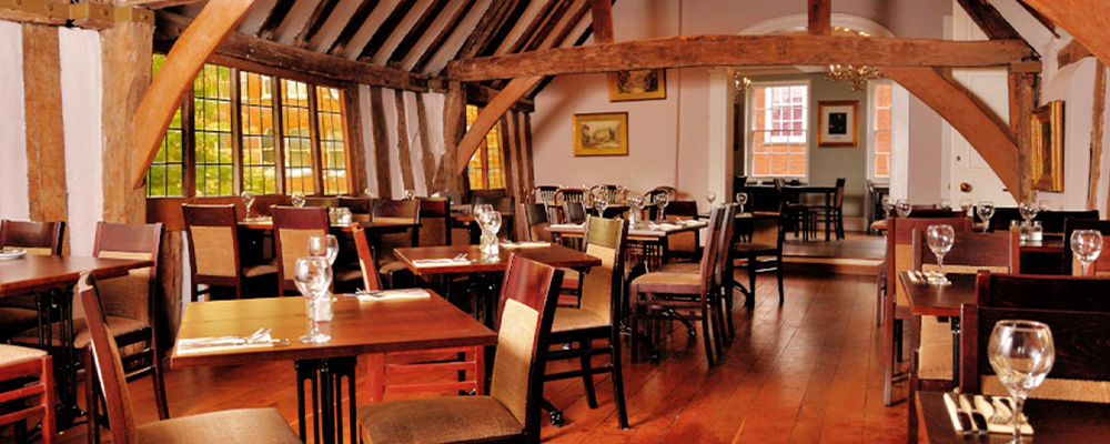 the interior of an old restaurant
