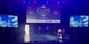Leicestershire Curry Awards 2024 stage and presenation screens
