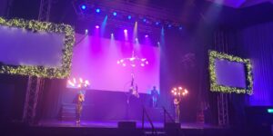 Leicestershire Tourism and Hospitality Awards - flame acrobats on stage