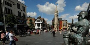 leicester city centre and clock tower