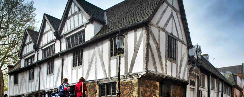 an old tudor building in leicester