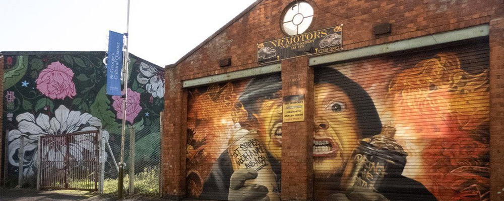 street art on a double garage