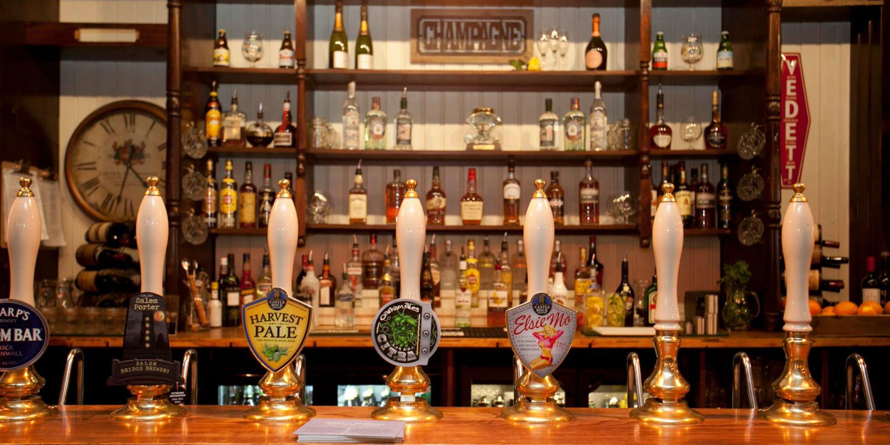beer taps at a pub