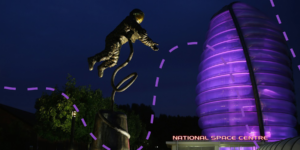 national space centre at night