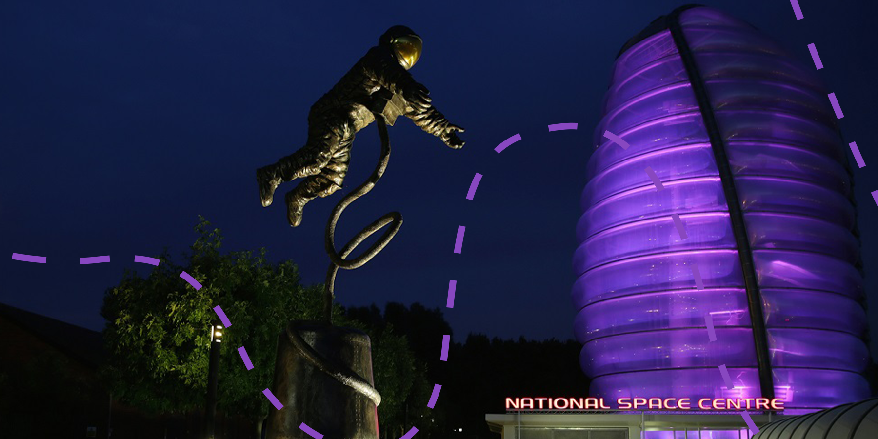 national space centre at night