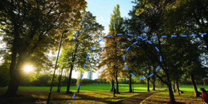 Victoria park in leicester at sunrise