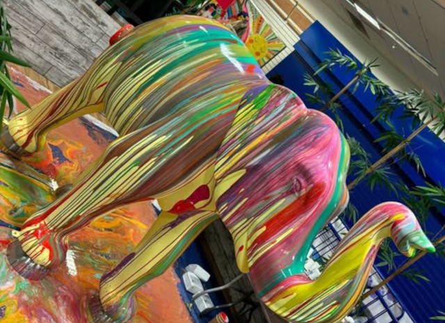 Coloured elephant for the Stomp trail