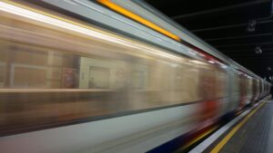 blurry image of a train