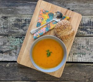 bowl of soup and bread