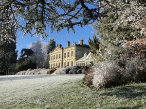 stately home on a bright winter day