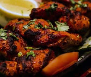 close up of chicken tikka