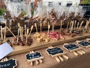 fudge on a stand by the market