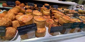pork pies on deli counter