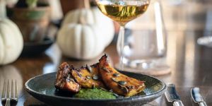 Fancy plated butternut squash dish