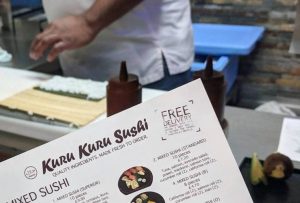 Sushi restaurant and illustrative menu