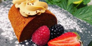 sponge cake and fruit