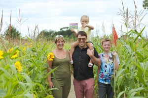 A family in Wistow Maze