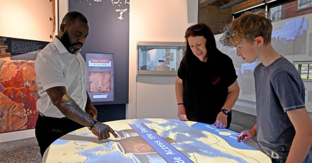 People in the Jewry Wall Museum