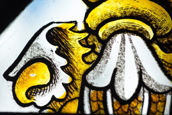 stained glass gold and white