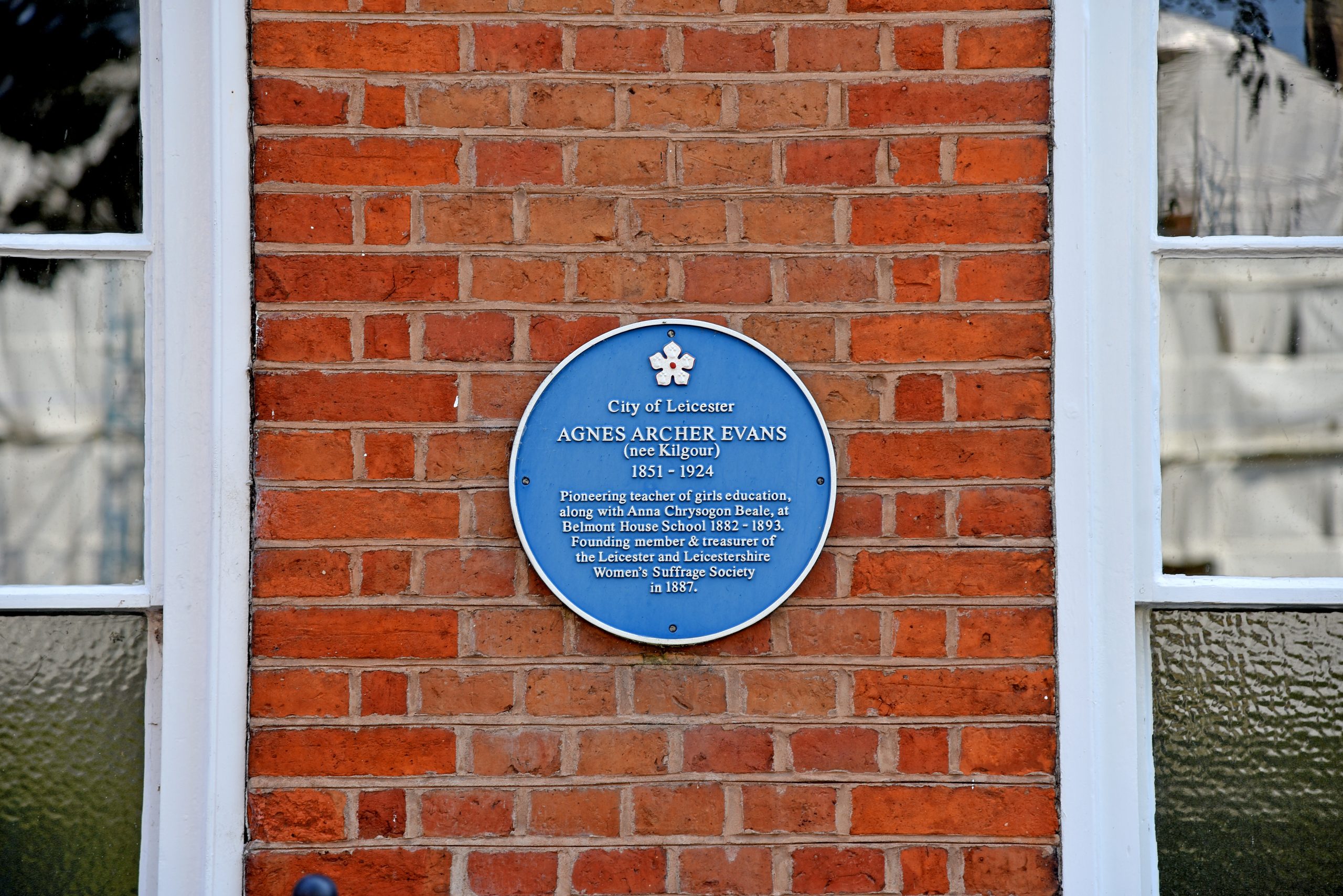 blue plaque on wall
