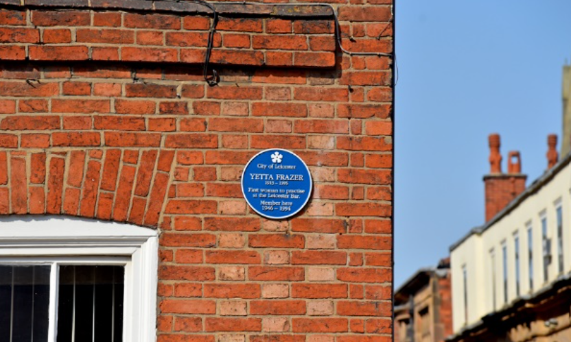 blue plaque on wall