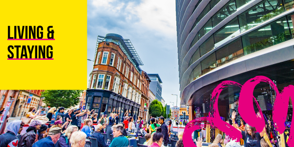 Living and Staying over the exterior of a public square