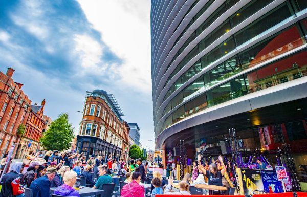 exterior of busy public area