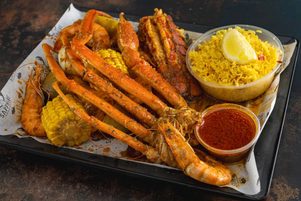 Seafood boil at Sapphire Seafood Kitchen