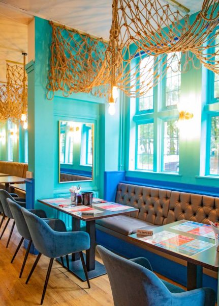 The interior of Sapphire Seafood Kitchen