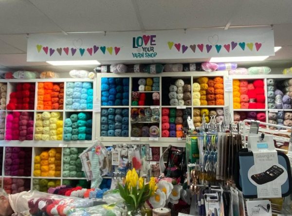 The interior with lots of yarn