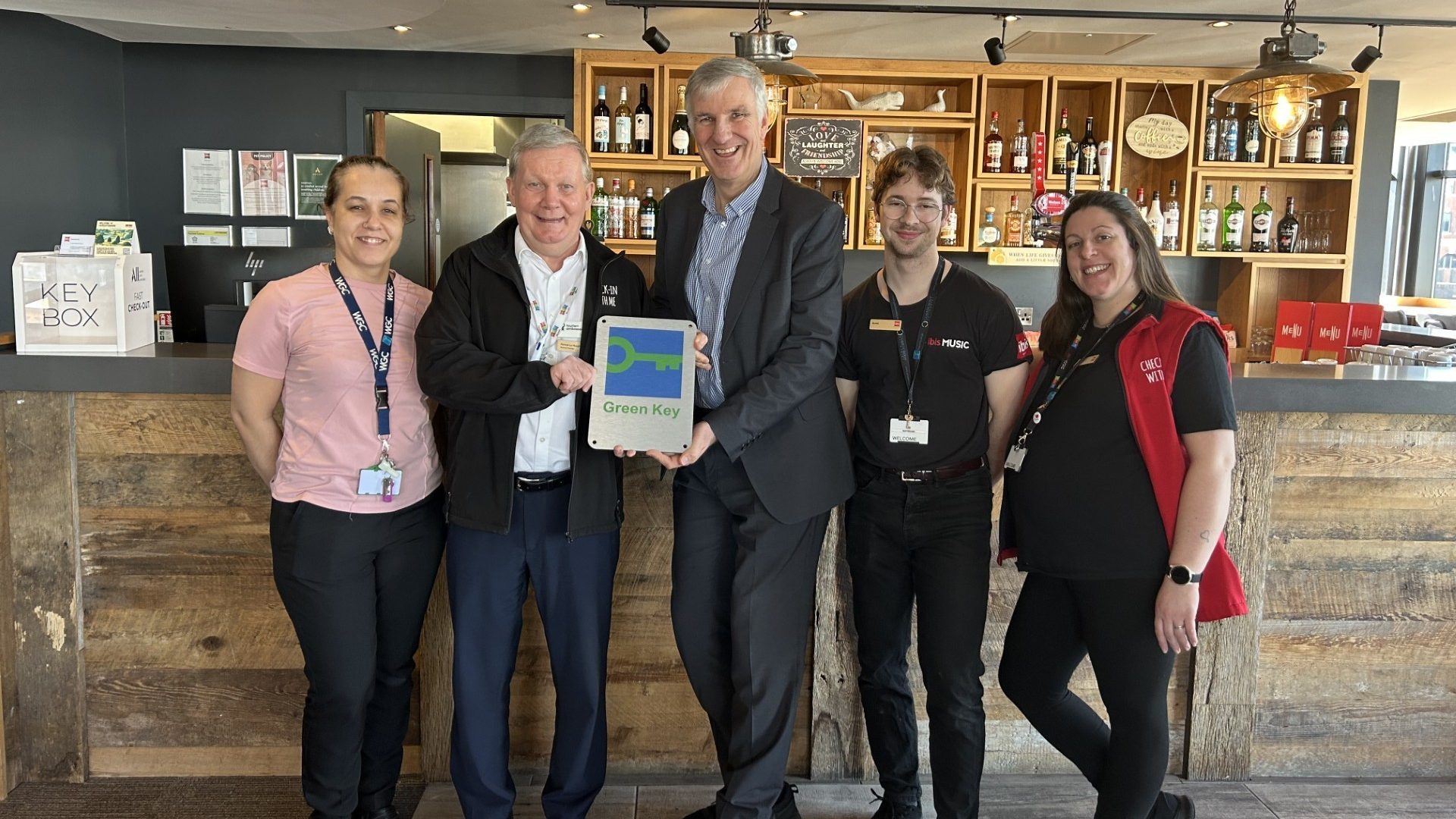The team at the Hotel Ibis with their Green Key Award