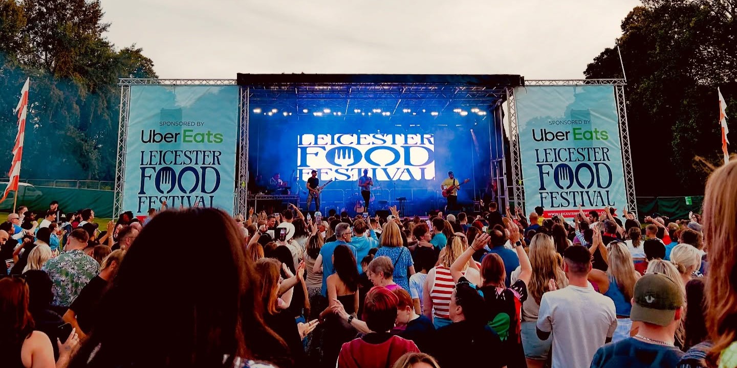 Food festival main stage with band
