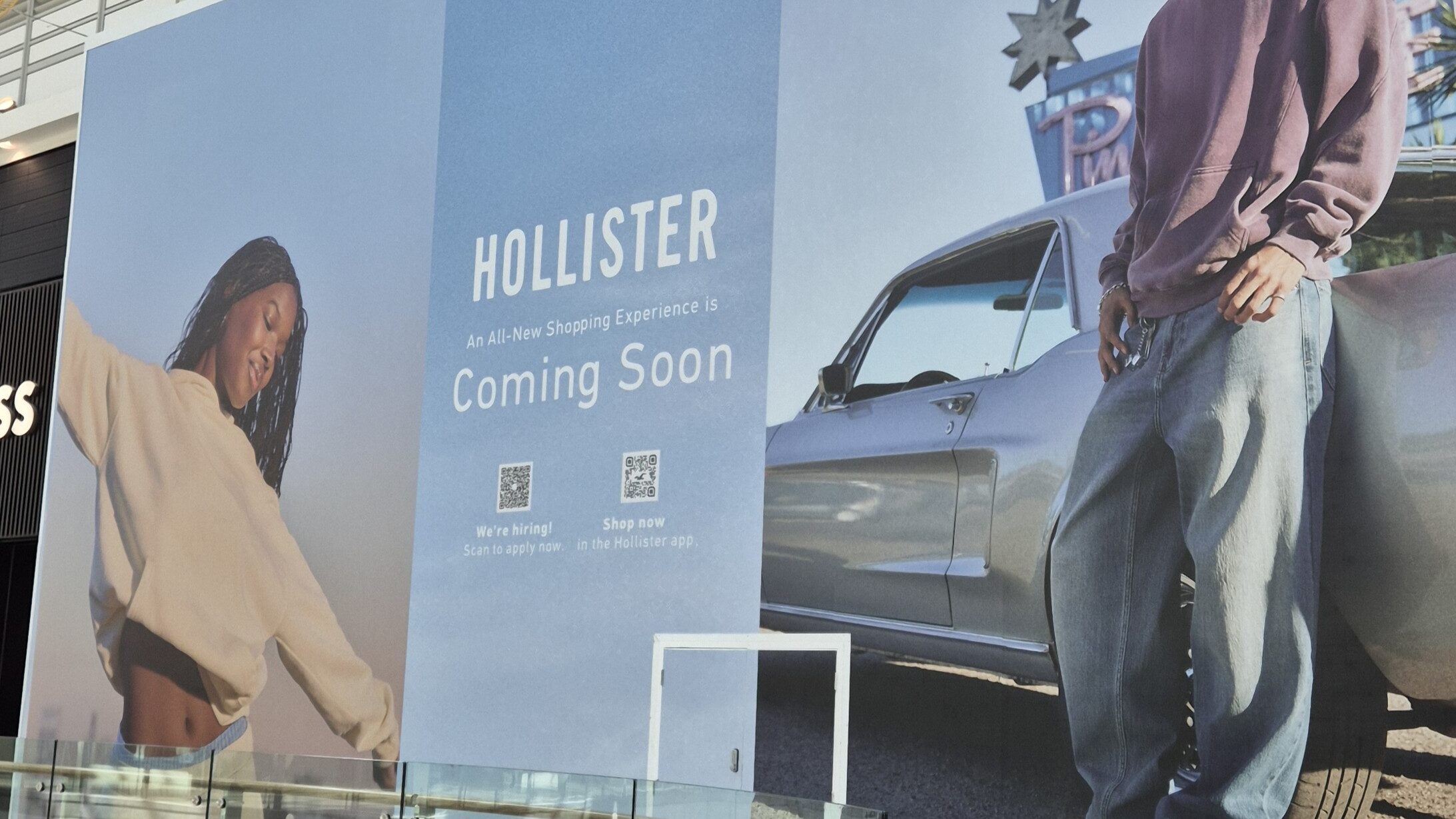 Hollister store front billboard